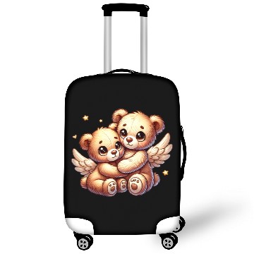 Discover cute angel teddy bears in a loving embrace Luggage Covers