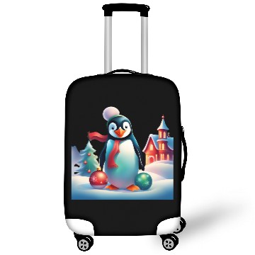 Discover Christmas Merry Christmas For Gift Penguin Snowman Luggage Covers