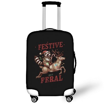 Discover Festive but Feral, Merry Christmas Luggage Covers