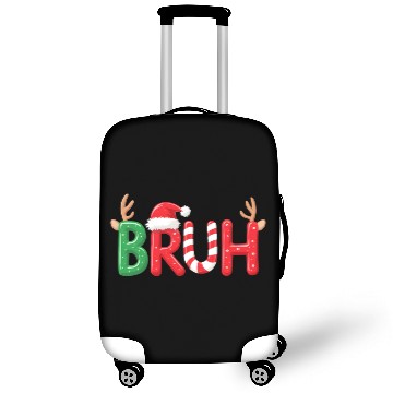 Discover Bruh Christmas Reindeer Candy Cane Funny Holiday Luggage Covers
