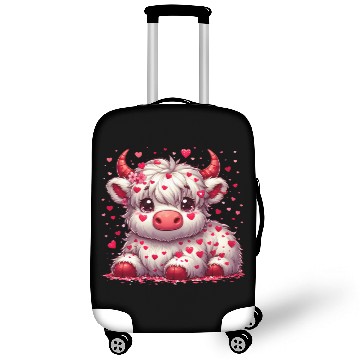Discover Cute cartoon valentines highland cow Luggage Covers