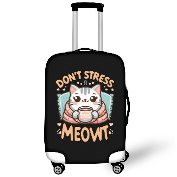 Discover gift idea funny quote relaxation design kawaii cat Luggage Covers