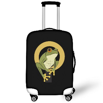 Discover Elegant Green Frog with Gold Accents Luggage Covers