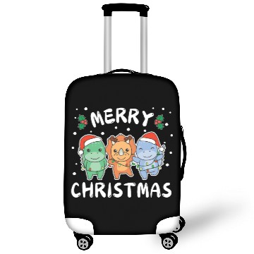 Discover Merry Christmas Cute Dino Festive Lights Dino Luggage Covers