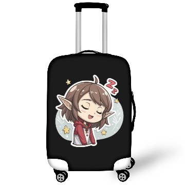 Discover Adorable Sleepy Elf Art Print for Cozy Comfort Luggage Covers