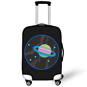 Discover Space Stars and Planet (green and pink) Luggage Covers