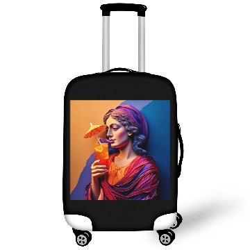 Discover 3D Artistic Lady with Tropical Drink in Vibrant Luggage Covers