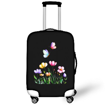 Discover Colorful Flowers and Butterflies Design Luggage Covers