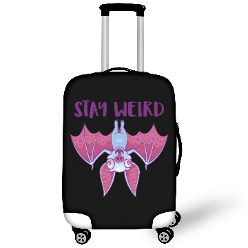 Discover Stay Weird Quirky Albino Vampire Bat Cartoon Luggage Covers