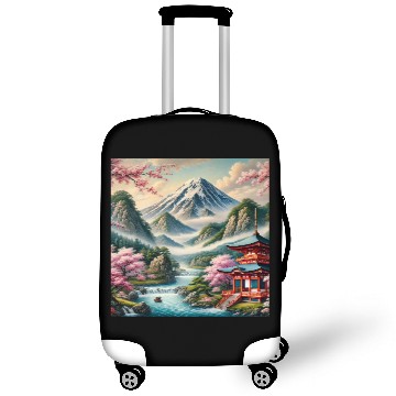 Discover Serene Mount Fuji Landscape Art Print - Japanese C Luggage Covers