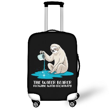 Discover Aquarius Zodiac Sloth: The Water Bearer Flowing Luggage Covers