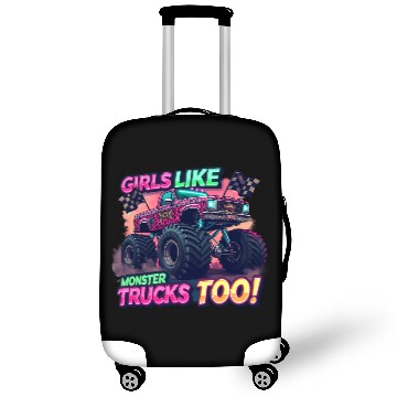 Discover Girls Love Monster Trucks Design Luggage Covers