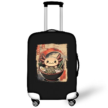 Discover Cute Kawaii Axolotl Eating Ramen Japanese Luggage Covers