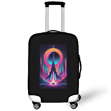 Discover Neon Horizon: The Future of Space Exploration Luggage Covers