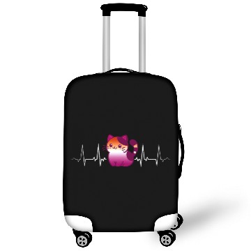 Discover Lesbian Heartbeat Cute Kawaii Cat Pride Love Luggage Covers