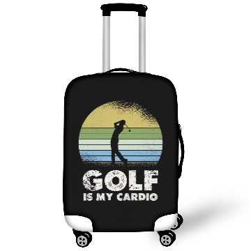 Discover Golf Is My Cardio Vintage Sunset Silhouette Luggage Covers