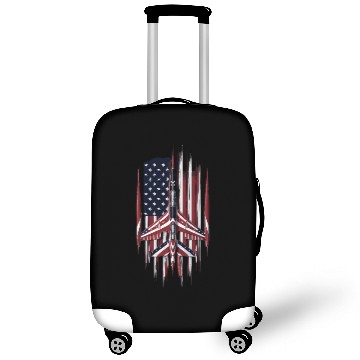 Discover Patriotic Fighter Jet American Flag Art Luggage Covers