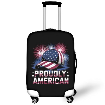 Discover Proudly American Hat With Fireworks and Stars Luggage Covers
