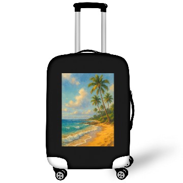 Discover Tropical Serenity – Peaceful Beach Landscape Art Luggage Covers