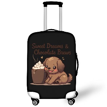 Discover Sweet Dreams & Chocolate Brews - Puppy & Cream Luggage Covers