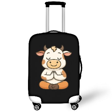 Discover Cute cow bull yoga meditation relax chibi Luggage Covers