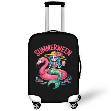 Discover Skeleton Mermaid Flamingo Spooky Summer Party S Luggage Covers