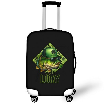 Discover Reelin' Lucky Bass Fish Luggage Covers