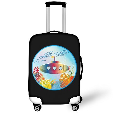 Discover Colorful Submarine in a Tropical Coral Reef Luggage Covers
