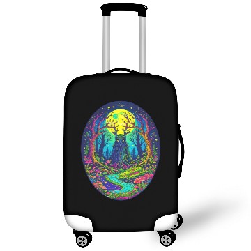 Discover Psychedelic Forest Spirit – Glowing Tree Guardian Luggage Covers