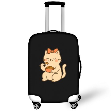 Discover Cute Cat with Bow Eating SoupCute Kawaii Cat Eatin Luggage Covers