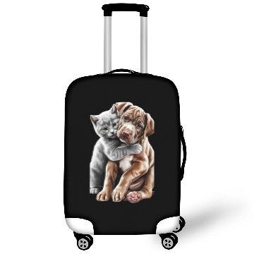 Discover Adorable Kitten and Puppy Friendship Luggage Covers