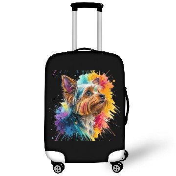 Discover Vibrant Yorkie Watercolor Portrait Luggage Covers