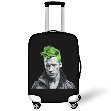Discover Vivid Green Hair Punk Portrait Luggage Covers