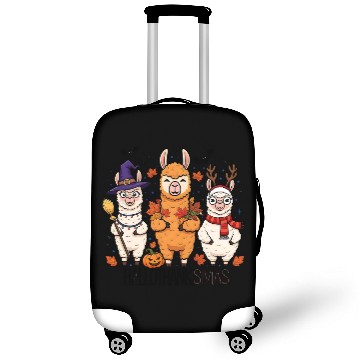 Discover Hallothanksmas Llama Trio Halloween Xmas Luggage Covers Gift