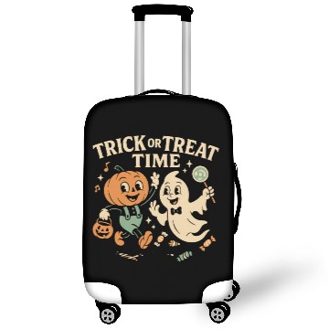 Discover Whimsical Halloween Trick or Treat Illustration Luggage Covers