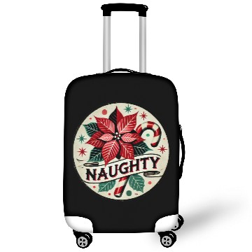 Discover Festive Poinsettia Naughty Holiday Design Luggage Covers