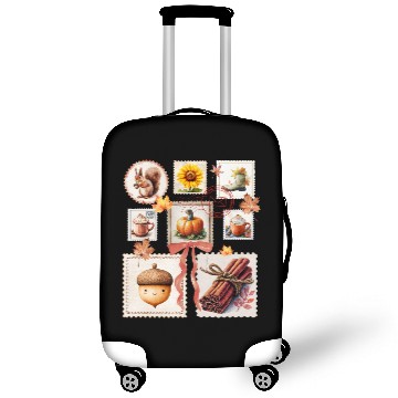 Discover Watercolor Autumn Postage Stamps Fall Vibes Autumn Luggage Covers