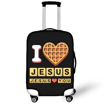 Discover I Love Jesus Christian Breakfast Waffle Heart Luggage Covers