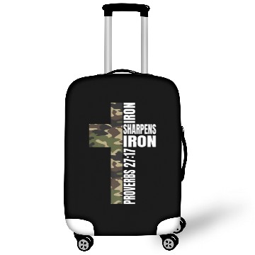 Discover Green Camo Iron Sharpens Iron Christian Verse Fami Luggage Covers