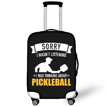 Discover Sorry wasn't listening thinking about pickleball polo Luggage Covers