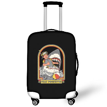 Discover Stay Positive Shark Attack Vintage Retro Comedy Fu Luggage Covers
