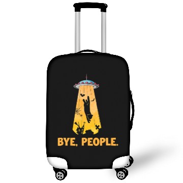 Discover UFO Bye People Funny Halloween Moon Pumpkin Black Luggage Covers