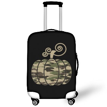 Discover Fall Pumpkin Camo Military Tactical Halloween Cost Luggage Covers