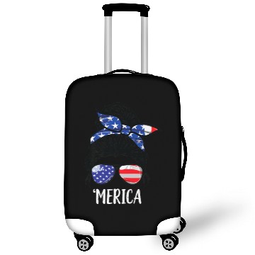 Discover USA Flag Messy Bun Patriotic Armed Forces Memorial Luggage Covers
