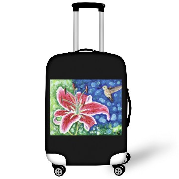 Discover Hummingbird and Stargazer Lily Painting Luggage Covers