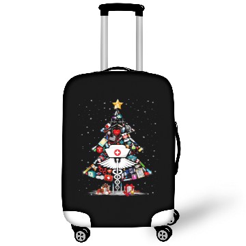 Discover Christmas Nurse Stethoscope Xmas Tree RN Santa's S Luggage Covers