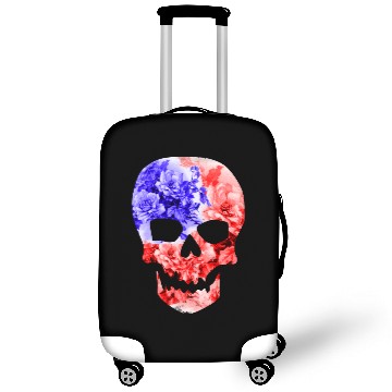 Discover FLORAL AMERICAN SKULL,AMERICAN FLAG SKULL Luggage Covers
