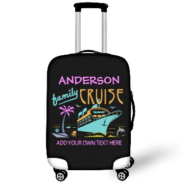 Discover Family Cruise Vacation Ship Custom Name + Text V3 Luggage Covers