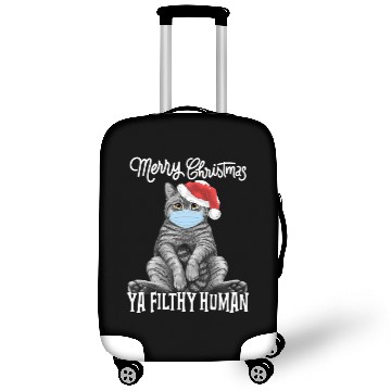 Discover Merry Christmas Ya Filthy Human Funny Cat Kitten X Luggage Covers