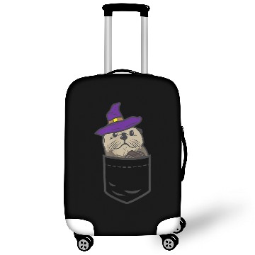 Discover pocket otter witch hat| cute halloween Gift Sleeveless Luggage Covers
